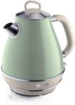 Ariete Vintage Kettle 2869, Ceainic electric retro cu nivel vizibil al apei, baza fara fir la 360deg, oprire automata, strecuratoare de ceai, capacitate 1, 7 l, otel inoxidabil, 2000 W, verde (2869) Fierbator