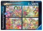 Ravensburger 4 x 500 db-os puzzle - Happy Days - Mesés kertek (17139) (17139)