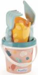 Ecoiffier Set găleată cu stropitoare Scoică Beach Écoiffier și greblă cu lopată, 5 piese (12 cm înălțime) de la 18 luni (ECO0306)