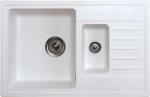 Metalac Quadro Plus 1.5D Metalac Gránit Mosogatótálca - Extra mély, Csepegtetőtálcás, Design, Fehér