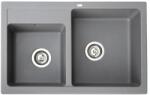 Metalac Quadro Plus 2D Metalac Gránit Mosogatótálca - Extra mély, Kétmedencés, Grafit