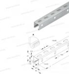 Niedax 2996Z/3 FL C-sín tűzihorganyzott C Profil SW 22 mm, 41x41x3000 mm t=2, 5 mm 2996Z/3 FL (2996Z/3 FL)