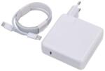 Utángyártott AS066401A MacBook laptop töltő adapter, utángyártott, 96W PD, 1m-es USB Type-C kábellel, fehér (AS066401A)