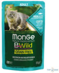 Monge BWild Grain Free Cat 85g Adult Tőkehal, garnéla és zöldségek