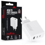 Maxlife ML081094 45W 2xType-C + USB fehér gyorstöltő adapter (ML081094) - haztartasibolt