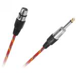  Cablu audio XLR la jack 6.35mm M-T brodat 3m Rosu, KPO2757-3 (KPO2757-3)
