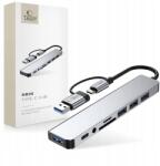 Tech-Protect HB06 Hub Adapter 8IN1 Type-c USB2.0 USB3.0 Sd/tf AV3.5 (5906302360550)