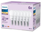 Philips 6 db LED izzó készlet Sphere E14 P45 4.9W = 40W 470lm 2700K Warm PHILIPS (8719514459519)