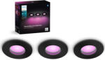 Philips Süllyesztett LED fürdőszobai lámpatest Xamento 3x 4, 2W IP44 CCT RGB kerek fekete PHILIPS HUE Bluetooth (8720169320895)