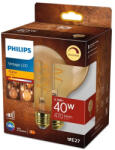 Philips LED izzó Globe E27 G95 5.5W = 40W 470lm 2200K meleg izzószál borostyán PHILIPS szabályozható (8720169191532)