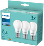 Philips 3PAK LED izzó E27 A60 8W = 60W 806lm 6500K Cold PHILIPS (8719514403826)