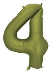 Partydeco Számos lufi 34" 86cm óriás olivazöld fólia szám, számjegy 4-es (LUFI620533)