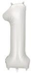 Partydeco Számos lufi 34" 86cm óriás matt Ezüst szám, számjegy 1-es (LUFI475925)