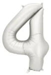 Partydeco Számos lufi 34" 86cm óriás matt Ezüst szám, számjegy 4-es (LUFI450197)