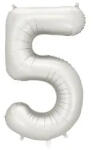 Partydeco Számos lufi 34" 86cm óriás matt ezüst fólia szám, számjegy 5-ös (LUFI346824)