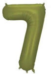 Partydeco Számos lufi 34" 86cm óriás olivazöld szám, számjegy 7-es (LUFI954148)