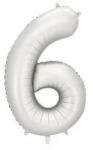 Partydeco Számos lufi 34" 86cm óriás matt Ezüst szám, számjegy 6-os (LUFI140562)