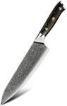 Hikari Cuțitul Bucătarului - Cuțit de Bucătărie Japonez, Oțel Damasc VG-10, Mâner Ergonomic din Carbon pentru Precizie și Durabilitate