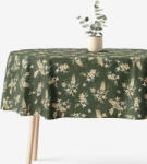 Goldea față de masă 100% bumbac - flori culoarea caisei - ovală 120 x 180 cm Fata de masa