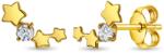 Bebe Gold Cercei din Aur 14K pentru Adolescenti / Adulti, model Constelatie cu Pietre CZ, inchidere cu Fluturas