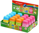 Keyroad Hegyező, 2 lyukú, radírral, 16 db/display, Keyroad 2in1, vegyes színek (54331) - irodaszerpiac