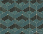 AS Creation Titanium 3 38202-3 fekete, kék, zöld Tér-hatású 3D-mintás Grafikus tapéta (38202-3)