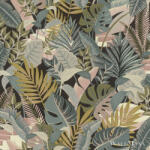 Rasch Tropical House 687804 kék Grafikai levél mintás tapéta (687804)