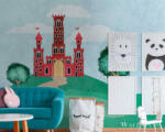 AS Creation The Wall 38299-1 piros kastély mintás ifjúsági digitális panel (38299-1)
