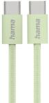 Hama Кабел за зареждане "Fabric", USB-C - USB-C, 1 m, Nylon, зелен (HAMA-201726) - megamag