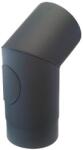  Vastag falú füstcsőkönyök nyílással 130 mm/45 °, 2 mm, fekete (PX5901592607149)