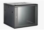 Hikvision Rackszekrény - 19" fali kivitel (12U, 600x450x635, fekete, egyrekeszes, üvegajtós, max. 40 kg) (DS-XS6412-S/B) (DS-XS6412-S/B)