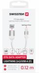 SWISSTEN OTG ADAPTER TEXTIL LIGHTNING (férfi) / USB-A (női) 0, 12 M FEHÉR (73501218)