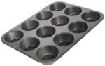 wenco tava de copt antiaderenta wenco Muffin tin 12, poate fi spalata in masina de spalat vase, otel carbon - tava de briose pentru 12 briose - rezistenta la caldura pana la 220degC, neagra (555111)