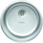 Evido RONDO rozsdamentes mosogató, kerek, egymedence, natúr, 44, 6 cm átmérő, 1, 5" lefolyógarnitúra (442002) - webmuszaki