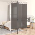 vidaXL Параван за стая, 3 панела, антрацит, 120x200 cм, текстил (350148)