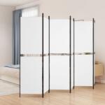 vidaXL Параван за стая, 6 панела, бял, 300x180 см, текстил (350222)