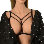 Guilty Toys Top Harness Ina Elastic si Reglabil, Aspect Mat, Negru, XS-L, Guilty Toys