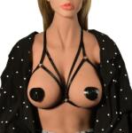 Guilty Toys Top Harness Linda Elastic si Reglabil, Aspect Lucios, Negru, XS-L, Guilty Toys