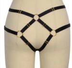 Guilty Toys Bikini Harness Khloe Elastic si Reglabil, Aspect Lucios, Negru, XS-L, Guilty Toys