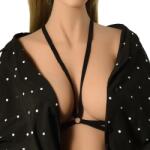 Guilty Toys Top Harness Tania Elastic si Reglabil, Sistem inchidere Tip Carlig, Aspect Mat, Negru, XS-L, Guilty Toys