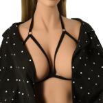 Guilty Toys Top Harness Lorra Elastic si Reglabil, Aspect Mat, Negru, XS-L, Guilty Toys