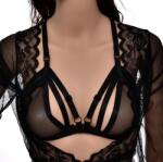 Guilty Toys Sutien Harness Marra, Elastic si Ajustabil, Aspect Lucios, Negru, XS-L, Guilty Toys