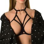 Guilty Toys Top Harness Lily Elastic si Reglabil, Aspect Mat, Negru, XS-L, Guilty Toys