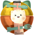  Gondol étkezési szett 7 db - zöld/sárga cica - babyshopkaposvar
