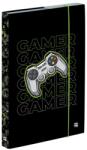 KARTON P+P Premium Cool Gamer mapă A4 pentru băieți, cu elastic, verde neon - negru, Oxybag