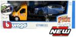 Bburago Macheta auto Trailer transporter *France*, blue/orange/black cu masinuta Subaru Impreza1/43 (31515)