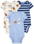 CARTER'S Body cu maneca scurta Blue Animals baiat 3buc 18m/marimea. 86 (1R320710_18M)