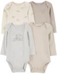 CARTER'S Body mânecă lungă Elefant gri neutru 4buc 24m/mărime. 92 (1R700710_24M)
