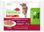 Natural Trainer 4x85g Natural Trainer Adult csirke nedves macskatáp Marha