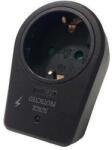 EUROLAMP Eurolamp Адаптер Шуко със защита, черен (10386)